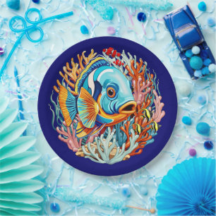 Tropische Fische Bunte Sommerstimmung Pappteller