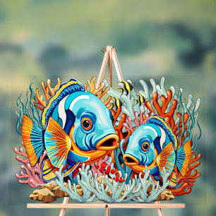 Tropische Fische Farbige Sommerstimmung Acrylschild