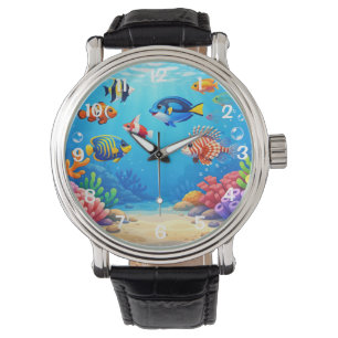Tropische Fische im Aquarium Armbanduhr