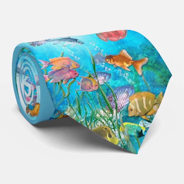 Tropische Fische Krawatte (Gerollt)