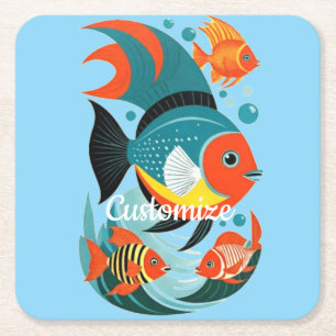 Tropische Fischsorte Thunder_Cove Rechteckiger Pappuntersetzer