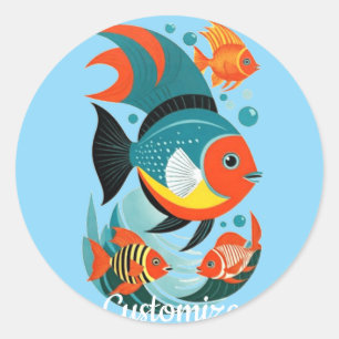 Tropische Fischsorte Thunder_Cove Runder Aufkleber