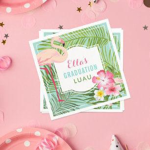 Tropische Flamingo-Abschluss-Luau-Party Serviette