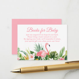 Tropische Flamingo Bücher für Babydusche Begleitkarte