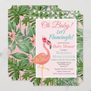 Tropische Flamingo Flamingle Baby Shower Einladung