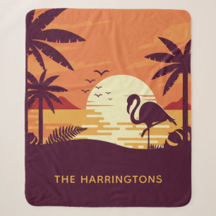 Tropische Flamingo-Namedecken Sherpadecke
