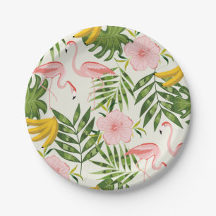 Tropische Flamingo-Papierplatte Pappteller