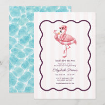 Tropische Flamingo-Poolparty-Junggesellinnenabschi