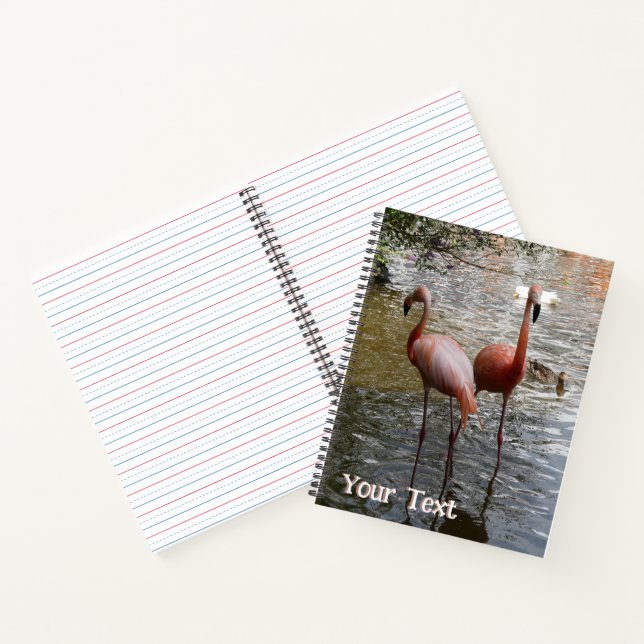 Tropische Flamingo-Vogelkruste. Textheft Notizbuch (Innenseite)