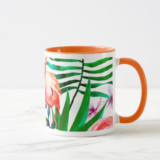 Tropische Flamingokunst Tasse (Rechts)