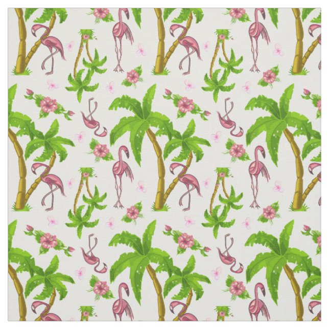Tropische Flamingos und Blume Stoff (Muster)