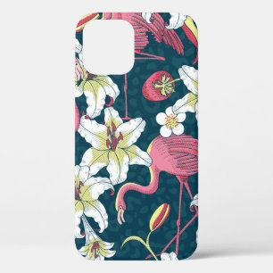 Tropische Flamingos und Lilien Nahtloses Muster Case-Mate iPhone Hülle