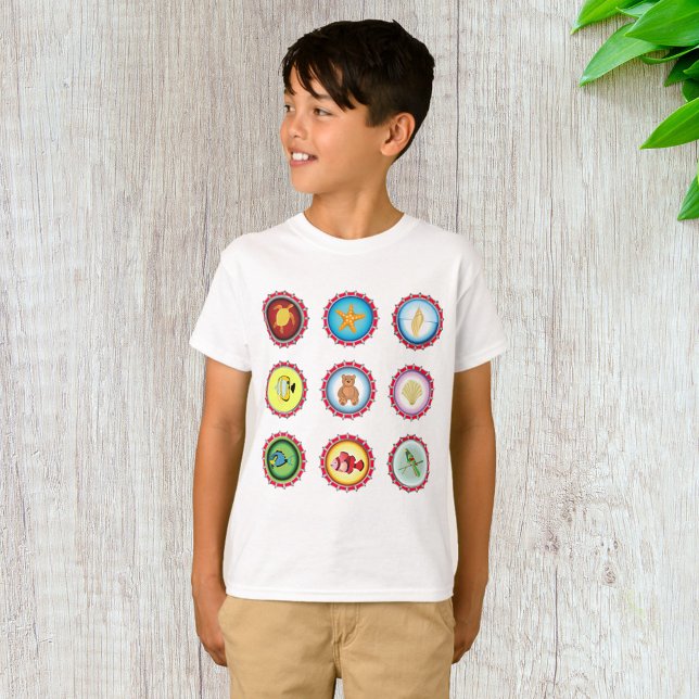 Tropische Flaschenkappen Design Ozean und Wildtier T-Shirt (Von Creator hochgeladen)