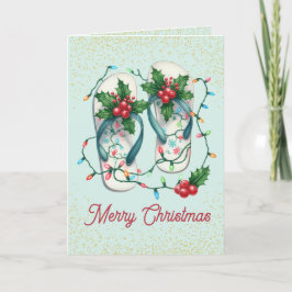 Tropische Flip Flops Weihnachtskarte Feiertagskarte