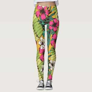 Tropische Flora: Botanisches Sommerwallpaper Leggings