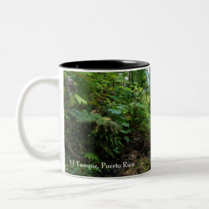 Tropische Flora des El-Yunque-Regenwaldes Zweifarbige Tasse