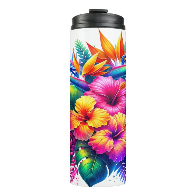 Tropische Flora-Explosion Thermosbecher (Vorderseite)
