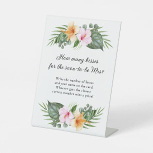 Tropische Flora Wie viele Kisses Game Sockelschild