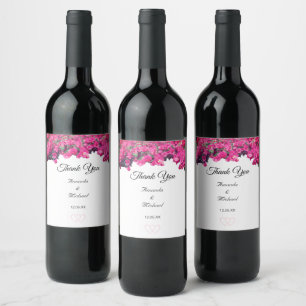 Tropische Florale Hochzeit Weinetikett