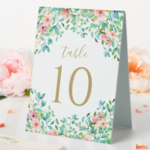 Tropische florale Strandhochzeit Tischaufsteller