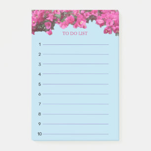 Tropische Florale To-Do-Liste auf Hellblau Post-it Klebezettel
