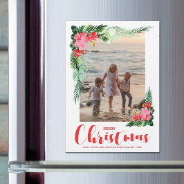 Tropische florale Weihnachtsfarbe Magnetkarte Magneteinladung