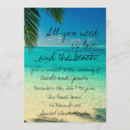 Tropische Florida-Strand-Hochzeit laden ein Einladung