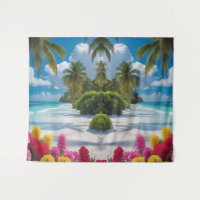 "Tropische Flucht: Ocean Bloom Wall Tapestes