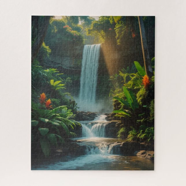 Tropische Flucht - tiefes Dschungel Wasserfall Puz (Vertikal)