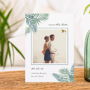 Tropische Foliage-Foto-Save the Date-Karte Save The Date