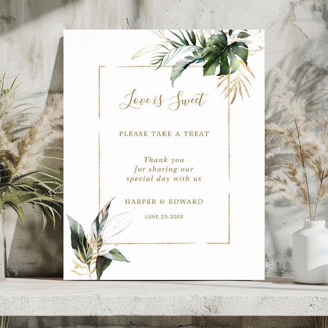 Tropische Foliage-Liebe: Sweet Dessert Bar Sign Poster (Von Creator hochgeladen)