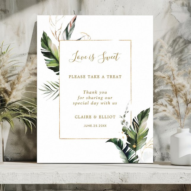 Tropische Foliage-Liebe: Sweet Dessert Bar Sign Poster (Von Creator hochgeladen)