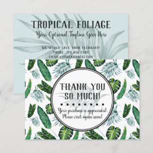 Tropische Foliage & Palm Blätter Danke Karte