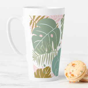Tropische Folien - Muster aus Monstera und Palmblä Milchtasse