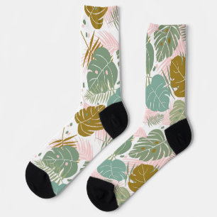 Tropische Folien - Muster aus Monstera und Palmblä Socken