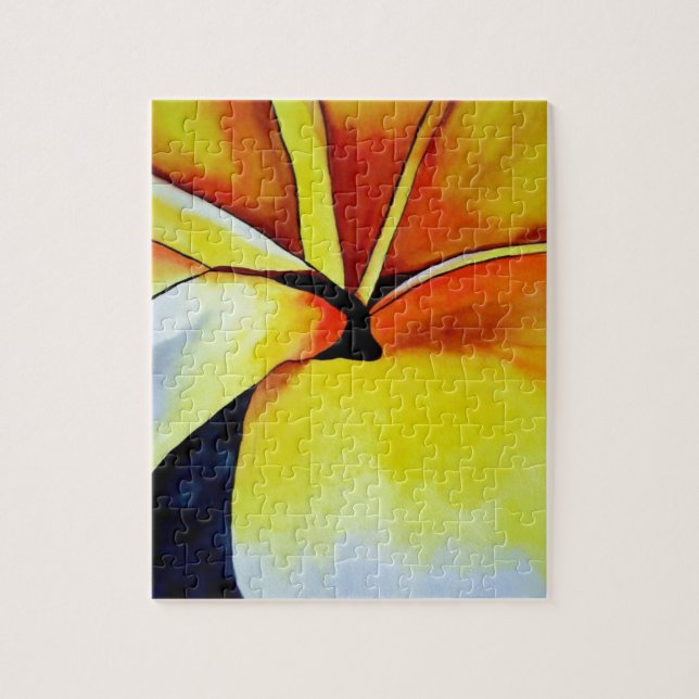 Tropische Frangipani Blume Aquarell abstrakte Kuns (Vertikal)