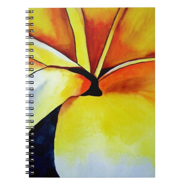 Tropische Frangipani Blume Aquarell abstrakte Kuns Notizblock (Vorderseite)