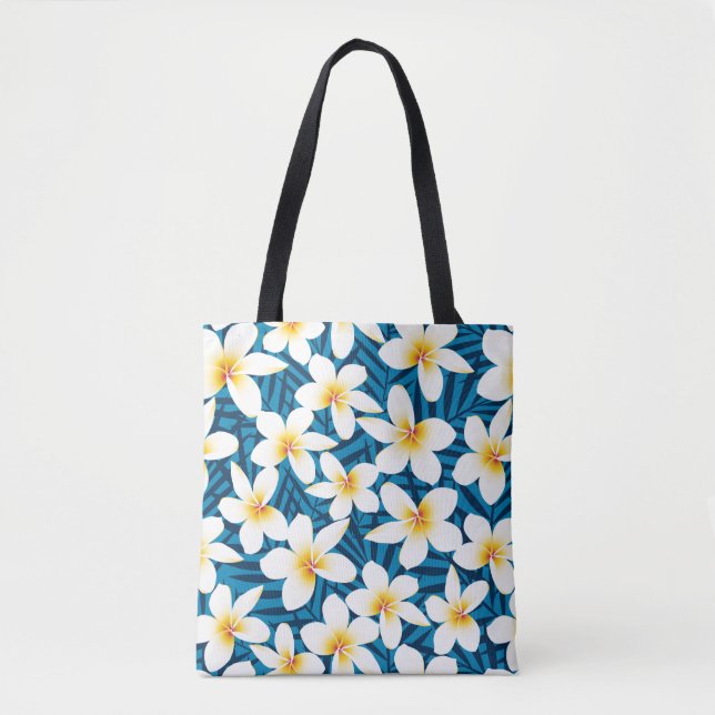 Tropische Frangipani-Blume Tasche (Vorderseite)