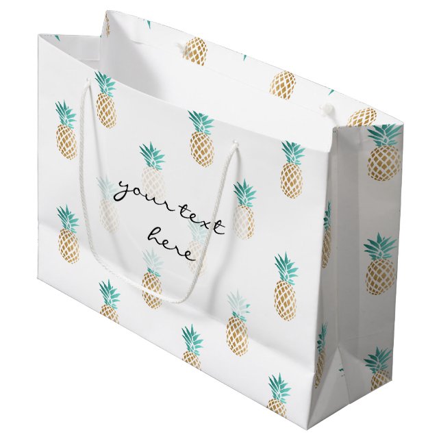 tropische frische Sommerkulpturen Imitat Große Geschenktüte (Vorderseite Schrägansicht)