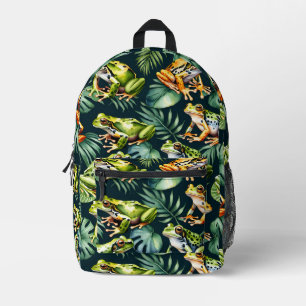 Tropische Frösche Bedruckter Rucksack