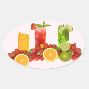 Tropische Frucht-Aufkleber Ovaler Aufkleber