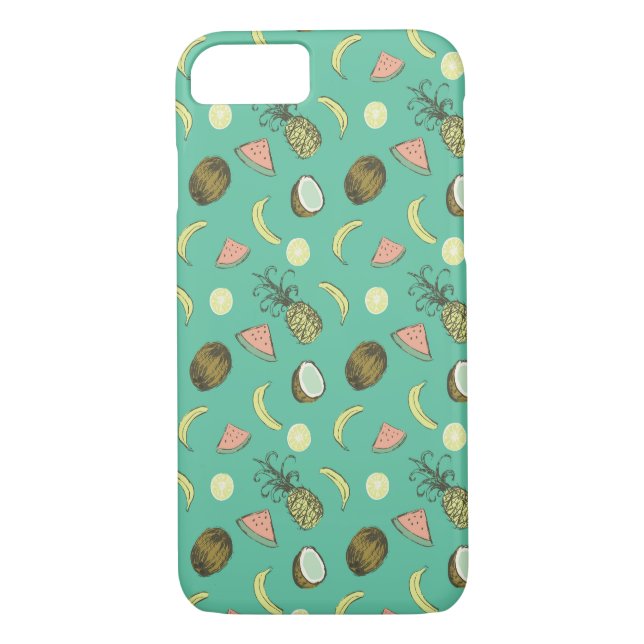 Tropische Frucht-Gekritzel-Muster Case-Mate iPhone Hülle (Rückseite)