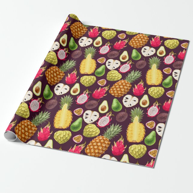 Tropische Frucht Geschenkpapier (Ungerollt)