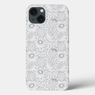 Tropische Frucht nahtlos Muster schwarz-weiß Case-Mate iPhone Hülle