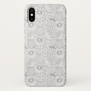 Tropische Frucht nahtlos Muster schwarz-weiß Case-Mate iPhone Hülle