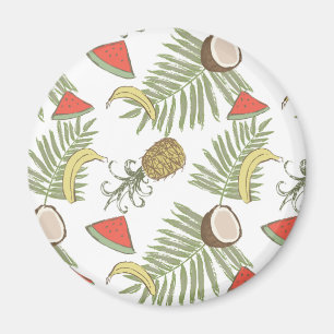 Tropische Frucht-Skizze-Muster Magnet