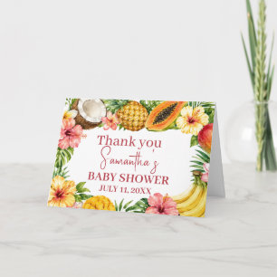 Tropische Früchte Ananas Hawaiian Baby Shower Dankeskarte