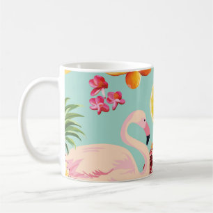 Tropische Früchte Flamingo Vintages Muster Kaffeetasse