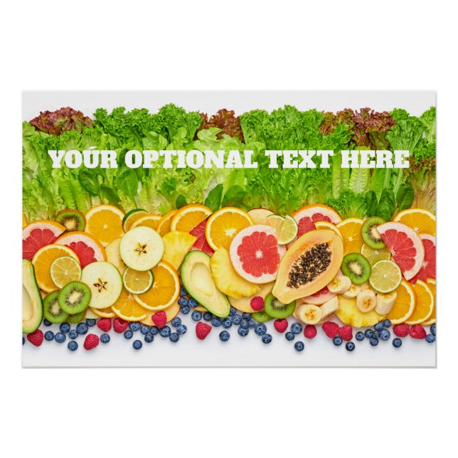 Tropische Früchte im benutzerdefinierten Text Poster (Vorderseite)