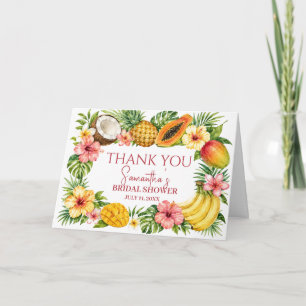 Tropische Früchte Kokosnuss Hawaiianische Hochzeit Dankeskarte